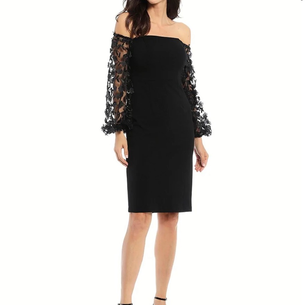 Eliza J black off shoulder dress